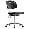 Cole-Parmer Cleanroom Black Polyurethane Desk Height Ergonomic Chair In Chrome With Casters