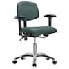 Cole-Parmer Cleanroom  Ergonomic Chair, Vinyl, Desk Height, Blue, Adjustable Arms, Chrome Casters