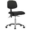 Cole-Parmer Cleanroom  Ergonomic Chair, Vinyl, Bench Height, Black, No Arms, Gliders, No Foot Ring