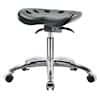 Cole-Parmer Sit-Stand Stool, Polyurethane, Desk Height, Black, Chrome Casters