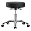 Cole-Parmer Ergonomic Stool, Vinyl, Bench Height, Black, Gliders, No Foot Ring