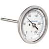 Cole-Parmer Industrial Bimetal Thermometer, 3” Dial, Back Connect,  9” Stem, 0/250F & -20/120C