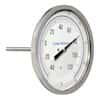 Cole-Parmer Industrial Bimetal Thermometer, 5” Dial, Back Connect,  2 ½” Stem, -40/120F & -40/50C