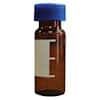 Cole-Parmer LCGC Screw Top Vials, Amber Glass, 9 mm Short Thread, 2 mL, with Label Area, Rubber/PTFE Septum; 100/pk
