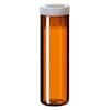 Cole-Parmer Shell Vial, 15 mm, Amber Glass, Flat Bottom, 4 mL, with PE Plug; 1000/pk