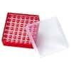 Cole-Parmer Polypropylene Storage Box, Red, 49 x 4 mL Vials, with Alphanumeric Coding; Each