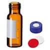 Cole-Parmer Crimp Neck Vial and Cap Kit, HPLC/GC Certified Amber Glass Vials, 11 mm, UltraClean ™ Silicone/PTFE Septa; 100/pk
