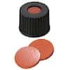 Cole-Parmer Screw Cap, Polypropylene, Black, 8 mm, Red Rubber/TEF Septa; 1000/pk