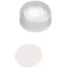 Cole-Parmer  Short Thread Cap, 9mm, Open Transparent Polypropylene, PTFE Septa; 1000/pk