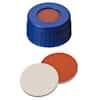 Cole-Parmer Short Thread Cap, 9mm, Blue Polypropylene, Red Rubber/PTFE Septa; 1000/pk SKU 9870336