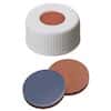 Cole-Parmer EPA Screw Cap, 24mm, White Polypropylene, Open, Butyl Red/PTFE Grey Septa; 1000/pk
