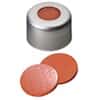Cole-Parmer Silver Aluminum Crimp Cap, 8 mm Dia., PTFE/Silicone/PTFE Septum w/Hole; 1000/PK