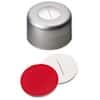 Cole-Parmer Silver Aluminum Crimp Cap, 8 mm Dia., Silicone/PTFE Septum w/Pre-Slit; 1000/PK