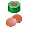 Cole-Parmer Green Aluminum Crimp Cap, 11 mm Dia., Rubber/Butyl/TEF Septum w/Hole; 1000/PK