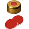 Cole-Parmer Gold Aluminum/Stainless Steel Magnetic Crimp Cap, 11 mm Dia., PTFE/Silicone/PTFE UltraClean™ Septum w/Hole; 1000/PK
