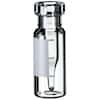 Cole-Parmer Snap/Crimp Vial, Glass, 0.35 mL, 11 mm, Fused Insert, with Label; 1000/pk