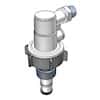 CPC (Colder) DrumQuik® PRO Elbow Coupler, Polypropylene, with EPDM O-Rings, 316 Stainless Steel Spring, 1/2" NPT(M); 1/Each