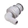 CPC (Colder) HFCD12 Quick-Disconnect Fitting, Hose Barb Insert, Elbow, Polypropylene, Valved, 3/8" ID