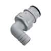 CPC (Colder) HFCD12 Quick-Disconnect Fitting, Hose Barb Insert, Elbow, Polypropylene, Valved, 1/2" ID