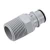 CPC (Colder) HFCD12 Quick-Disconnect Fitting, Threaded Insert, Polypropylene, Valved, 3/4" NPT(M); 1/Each