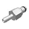 CPC (Colder) LCD Quick-Disconnect Fitting, Hose Barb Insert, Chrome-Plated Brass, Valved, 1/4" ID; 1/Each