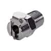 CPC (Colder) MCD Quick-Disconnect Fitting, Threaded Body, Chrome-Plated Brass, Valved, 1/4" NPT