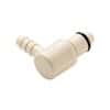CPC (Colder) PLCD12 Quick-Disconnect Fittings, Hose Barb Insert, Elbow, Polypropylene, Valved, 1/4" ID