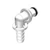 CPC (Colder) PMC Quick-Disconnect Fitting, Hose Barb Insert, Elbow, Acetal, Non-Valved, 1/4" ID; 1/Each