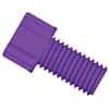 Dibafit™ Gripper Fitting, 1/4"-28 UNF(M) flat bottom, 1/8" OD tubing, violet; 10/pk