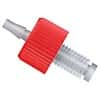 Diba Click-N-Seal™ Adapter, 1/4"-28 UNF(M) flat bottom to 1/8" ID, red PC; 10/pk