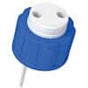 Diba Omnifit® Q-Series  Solvent Bottle Cap, GL38/38-430 (glass), 2 UNF(F) Ports w/o Valves, Blue