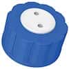 Diba Omnifit® T-Series Solvent Bottle Cap, GL45, 2 Luer Ports with Valve, Blue