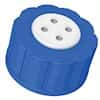 Diba Omnifit® T-Series Solvent Bottle Cap, GL45, 4 Luer Ports with Valve, Blue