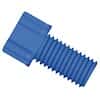 Dibafit™ Gripper Fitting, 1/4"-28 UNF(M) flat bottom, 1/16" OD tubing, blue; 10/pk