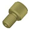 Dibafit™ Gripper Fitting, 1/4"-28 UNF(M) flat bottom, 1/16" OD tubing, natural; 10/pk