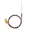 Digi-Sense Thermocouple Microprobe, 4" L/0.020" Dia, Grounded d; Type K