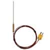 Digi-Sense Hypodermic Thermocouple, 4" L/0.063" Dia, Grounded d; Type K