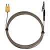 Digi-Sense Type-K Alligator Clip Oven Probe 2" L Mini-Connector, Exposed 10ft SS Braid Cable