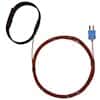 Digi-Sense Type-T, Hook-And-Loop Strap Probe, 0.75 - 2.75 OD, Mini-Connector, Grounded , 10ft FEP Cable