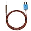 Digi-Sense Type-T Hypodermic Probe Mini-Connector, 2.25" L .063 Dia Grounded 2.5ft FEP Cable