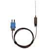 Digi-Sense Type-T Needle Microprobe Mini-Connector, 0.75" L .020 Dia Grounded 5ft FEP Cable