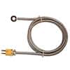 Digi-Sense Type-K Bolt-On Probe Mini-Connector, Grounded 5ft Strt 304 SS Armoredor/Fib Cable