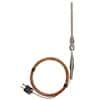 Digi-Sense Type-J Pipe-ftg Probe SS Handle Mini-Connector, 12" L .188" Dia Grounded 6ft Cable