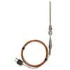Digi-Sense Type-J Pipe-ftg Probe SS Handle Mini-Connector, 4" L .188" Dia Grounded 6ft Cable