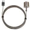 Digi-Sense Type-J Dropping / Magnetic Probe 1.5" L Mini-Connector, Exposed 10ft SS Braid Cable