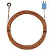 Digi-Sense Type-T Bolt-On Probe 0.62" OD Mini-Connector, Grounded 25ft Strt Fiberglass Cable
