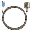 Digi-Sense Type-T Dropping / Magnetic Probe 1.5" L Mini-Connector, Exposed 10ft SS Braid Cable