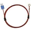 Digi-Sense Type T Economic Bolt On Thermocouple Probe #8 Screw with Mini-Connector, 24" Fiberglass Ext. Grounded 