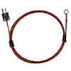 Digi-Sense Type J Economic Bolt On Thermocouple Probe #8 Screw with Mini-Connector, 36" Fiberglass Ext. Grounded 