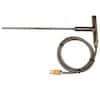 Digi-Sense Type-K, Heavy Duty SS T-Handle Probe, 10" L, Mini-Connector, .250" Dia, Grounded 